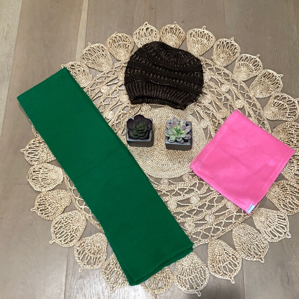 Winter bundle of scarf, hat and neck warmer